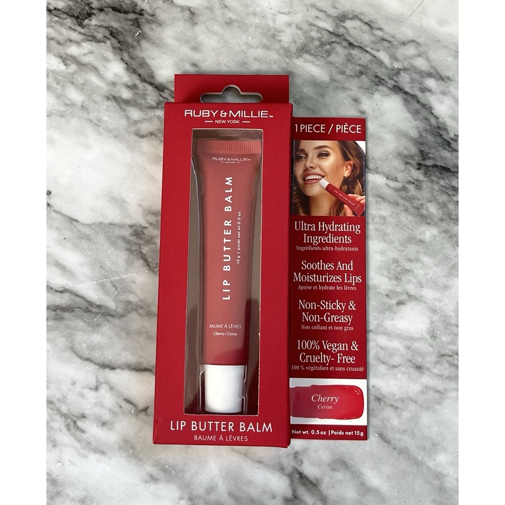 Ruby & Millie NIB Tinted Lip Balm Hydrating Moisturizing Lip Butter Cherry